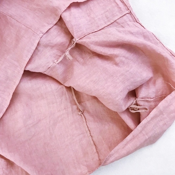 Plus Size 100% Italian Washed Linen Dress Pink NEW - Picture 5 of 8